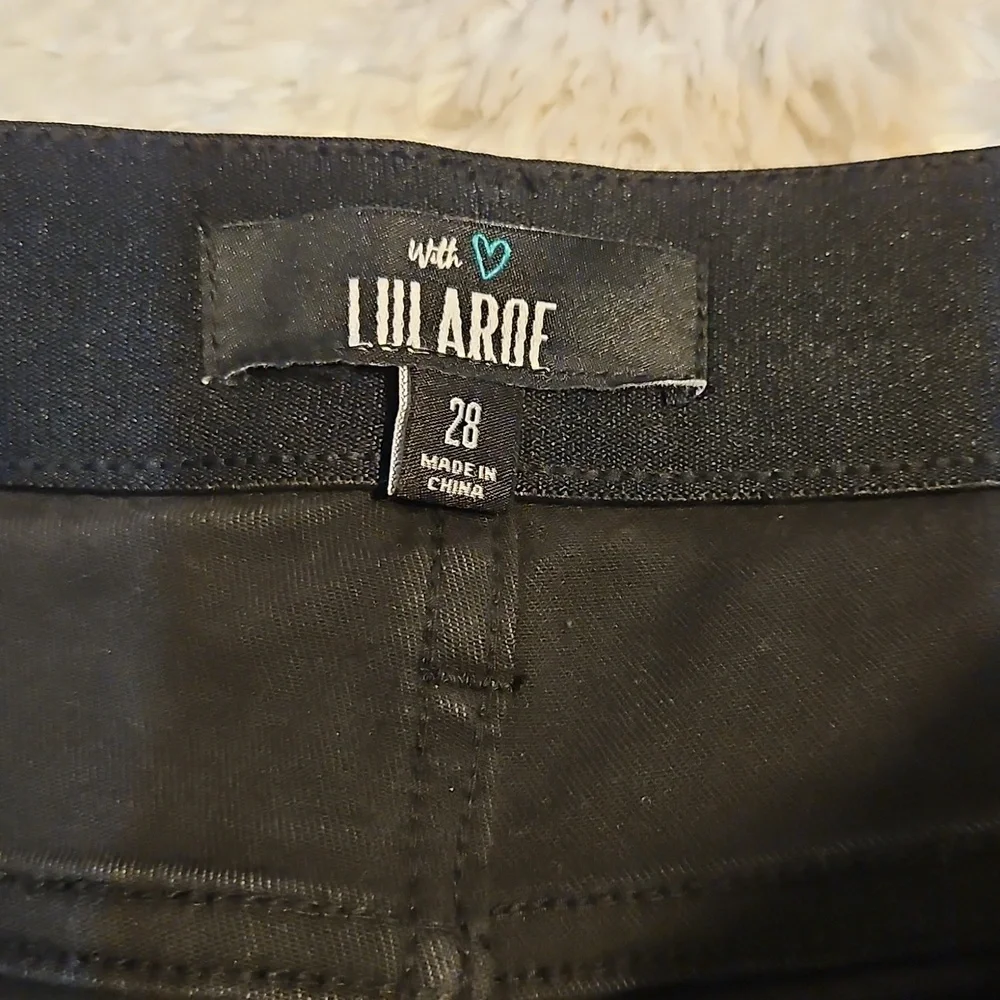 LuLaRoe Denim Bermuda‎ Shorts Women Size 28 Black Gray